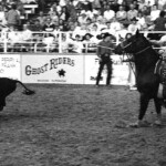 Calf roping at the Mesquite Rodeo. Mesquite, TX