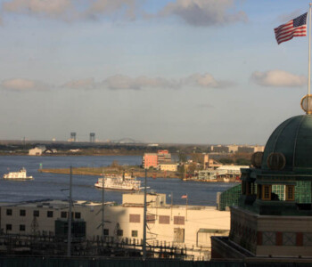 Early morning view of the Mississippi River. New Orleans Early morning view of the Mississippi River. New Orleans